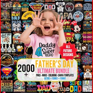 Fars dag PNG-paket | Bästa pappa någonsin, tack pappa-citat, presentdesigner, sublimeringströja PNG-paket, anpassade Canva-mallar