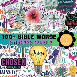100+ Bibel Vers dekorative Aufkleber, Inspirierende Zitate & Sprüche für Geschenk, Laptop Aufkleber - Blumen Computer Aufkleber, digitaler Download