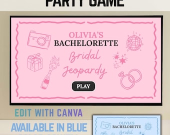 Editable Bachelorette Jeopardy Party Game Show Template, Trivia Quiz for Hens Night, Powerpoint Bridal Shower Games Canva Digital Download