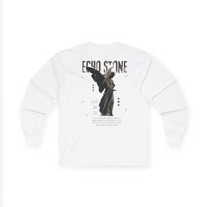 Winged beauty Long Sleeve Tee for Men and Women, Classic Fit Shirt with No Side Seams, Environmentally Friendly Cotton, Off-White Color