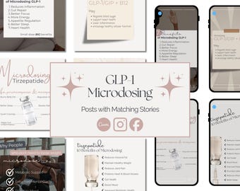 Microdosing GLP-1 Templates | Med Spa Marketing | Canva Editable | Weight Loss Clinic | Metabolic Health Templates