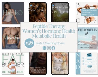 Hormone Health, Weight Loss, Peptide Therapy social media templates (Canva)