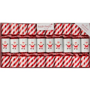 Robin Reed H6 Christmas 10-piece 8.5" Themed Crackers Candy Cane Santa 42410.NOV