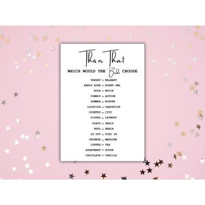 Bridal Shower Game, This or That Game, Bride Games, Bachelorette Party Games, Couple Shower, Digital Download, Canva Template, Editable