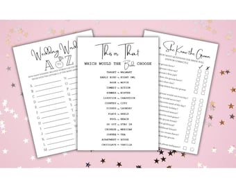 Bridal Shower Game Bundle, Bridal Shower Games, Bachelorette Games Bundle, Digital Download, Canva Template, Printable, Instant Access, Game