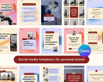 Instagram Carousel Templates – 40 Modern Minimalist Canva Post Templates for Coaches & Small Business