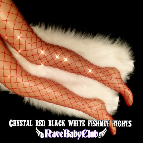 red rhinestone fishnets
