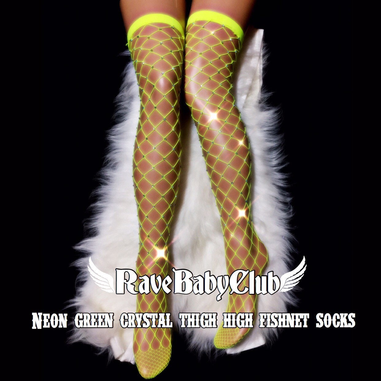 neon fishnet socks