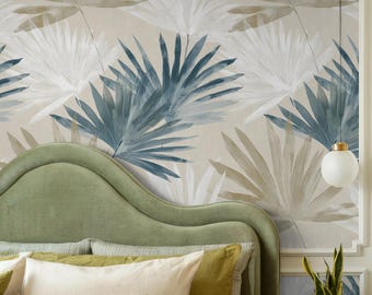 Palm Leaf Wallpaper: Watercolor Tropical Pattern