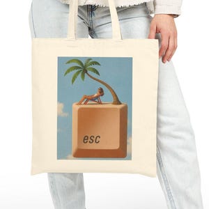 Bolsa Tote Escape Key | Bolsa de Viagem para Nômades Digitais | Bolsa Tote com Estampa de Programador