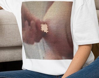 Missing Piece Graphic T-Shirt | Abstract Puzzle Art Tee | Unisex Streetwear