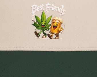 Funny 420 Baseball Cap, Best Friends Weed Hat, Cannabis Lover Gift, Stoner Dad Hat, Marijuana and Beer Graphic Cap