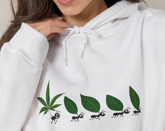 Funny Weed Hoodie | Cannabis Ant Graphic Hoodie | 420 Stoner Gift