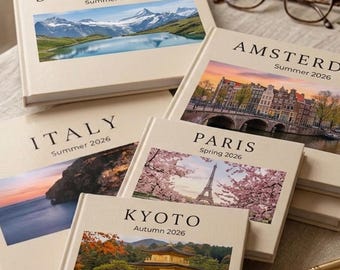 Custom Travel Photo Book Hardcover Personalized Memory Album (8"x8" or 8.5"x11") Honeymoon Vacation Photo Album Printed Custom Picture Book