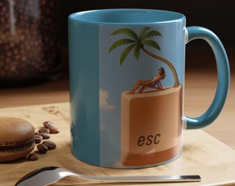 Escape Key Mug | Digital Nomad Coffee Cup | Programmer Travel Mug Gift
