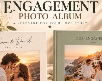 Personalized Engagement Photo Album, Custom Engagement Photo Book, Proposal Keepsake, Engagement Gift, Couple Memory Book