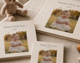Baby Story Book Photo Book | Personalized Baby Memory Album | Custom Hardcover, Softcover Keepsake | First Birthday Gift | Baby Story Book