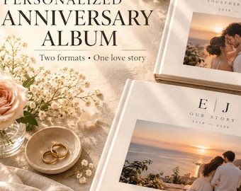 Personalized Anniversary Photo Album, Custom Couple Photo Book, Our Love Story, Romantic Keepsake, Anniversary Gift