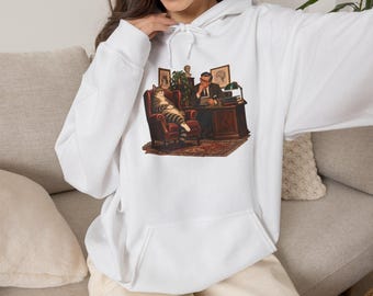 Cat Therapy Hoodie | Funny Vintage Cat Graphic | Therapist Cat Gift | Cat Lover Hoodie