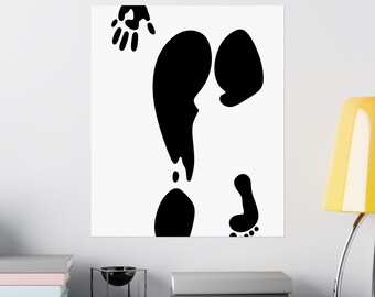 Abstract Black Footprints Poster