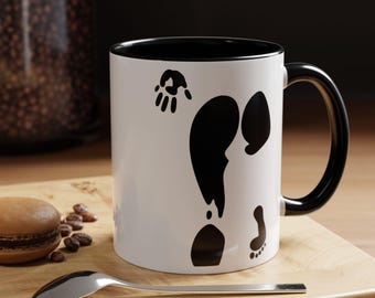 Abstract Art Coffee Mug, Minimalist Black Graphic Cup, Modern Artistic Mug, Unique Gift