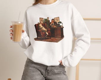 Cat Therapy Sweatshirt | Funny Vintage Cat Crewneck | Therapist Cat Graphic | Cat Lover Gift