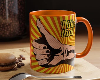 I Like That Mug | Funny Thumbs Up Coffee Cup | Retro Pop Art Gift