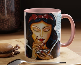 Naughty Snow White Mug | Smoking Snow White Coffee Cup | Bad Girl Fairy Tale Gift
