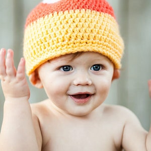 Candy Corn Hat/Halloween Hat fits newborn to child image 2