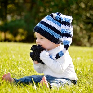 Stocking Cap Navy Blue White Stars Fleece Hat Pointed Bobble Beanie Hat Adult Tail Cap Cosplay Etsy