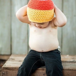 Candy Corn Hat/Halloween Hat fits newborn to child image 4