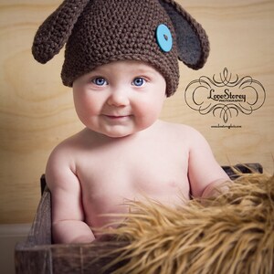 Brown Bunny Hat fits 0-3 months, 3-6 months, 6-9 months, 9-12 months image 2