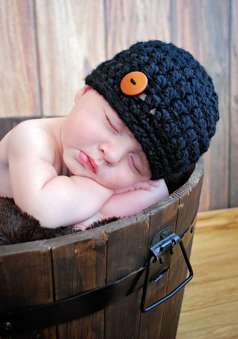 Chunky Hat/Beanie Hat/Black Hat 02 months Etsy