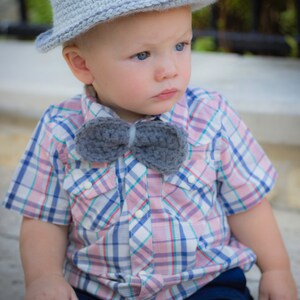Baby Set/Fedora Hat/Boy Photo Prop/Baby Boy Hat and Bow Tie image 2
