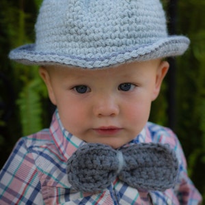 Baby Set/Fedora Hat/Boy Photo Prop/Baby Boy Hat and Bow Tie image 3