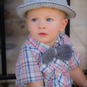 Baby Set/Fedora Hat/Boy Photo Prop/Baby Boy Hat and Bow Tie image 5