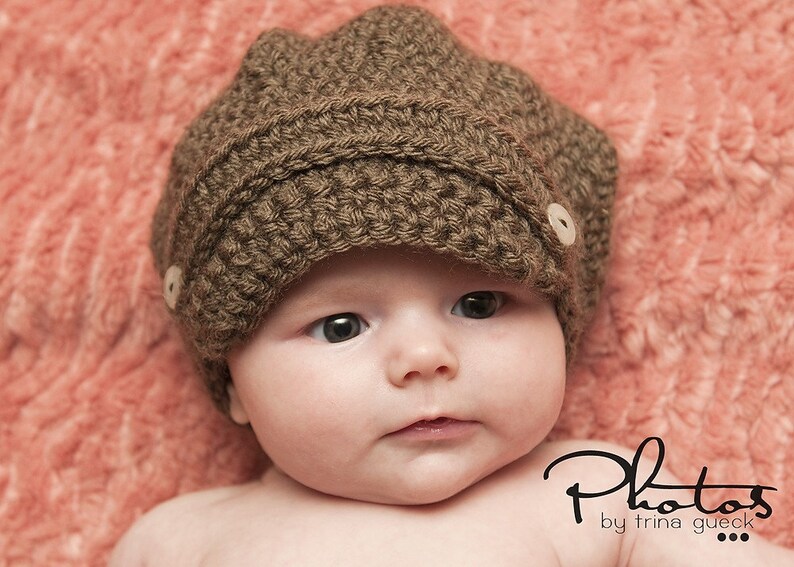 Brown Baby Newsboy Hat and Matching Diaper Cover fits 03 Etsy