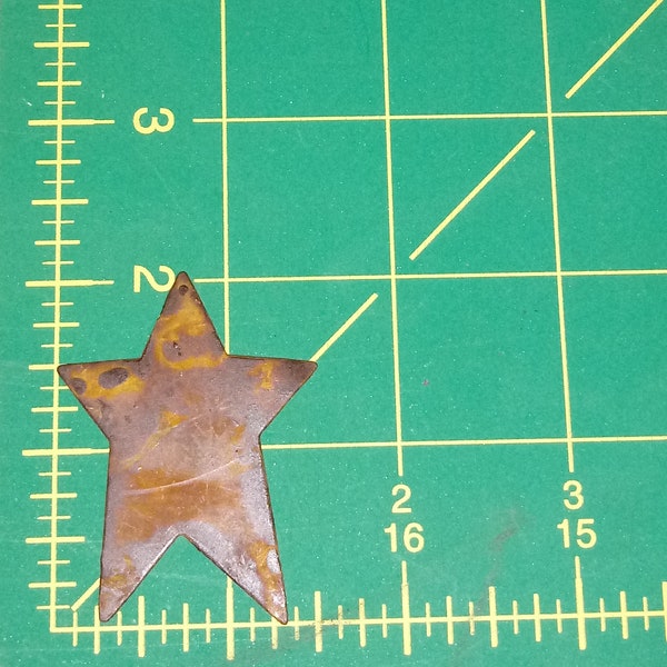 Rusty 2" Whimsical Flat Stars, Primitive, Craft Supplies, Rustic Star, Metal Craft Supply, Crafting Stars, Rusted Supply
