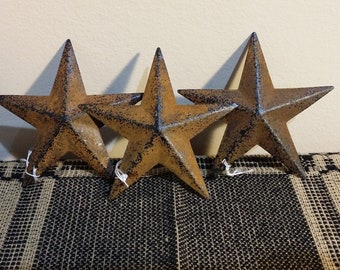 10 Rusty Barn Stars 3.5 in 3 1//2/" Dimensional 2D w// hole Craft Supply Country