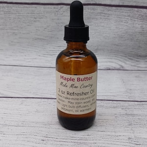 Maple Butter 2oz Scented Potpourri Refresher Oil, Warmer Oil. Bottle with Dropper Top, Hand Poured, Fall Scent