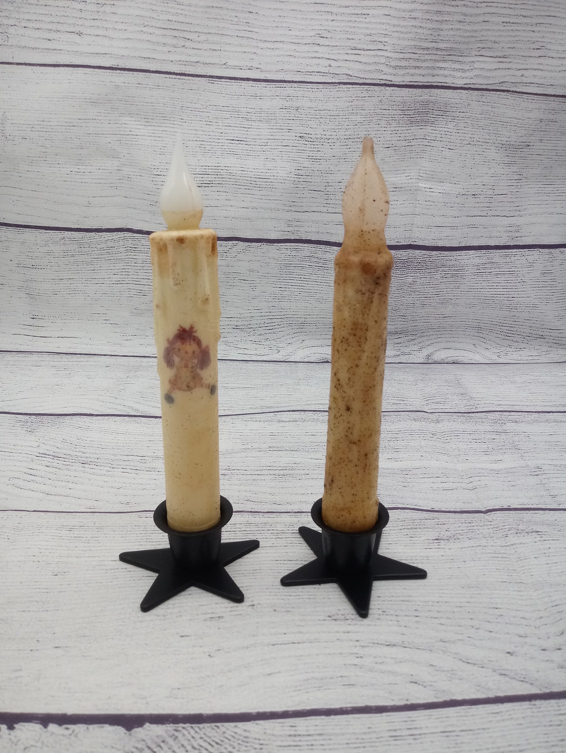 Set of 6 Black Star Taper Candle Holders 2.5 Star Etsy Canada