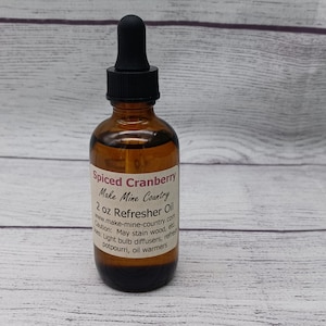 Spiced Cranberry 2oz Scented Potpourri Refresher Oil, Warmer Oil. Bottle with Dropper Top, Hand Poured, Fall Winter Scent