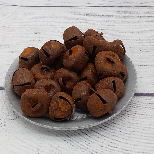 20mm (3/4") Rusty Jingle Bells, 36 or 144, Crafting, Primitive, Rustic, Craft Supply,