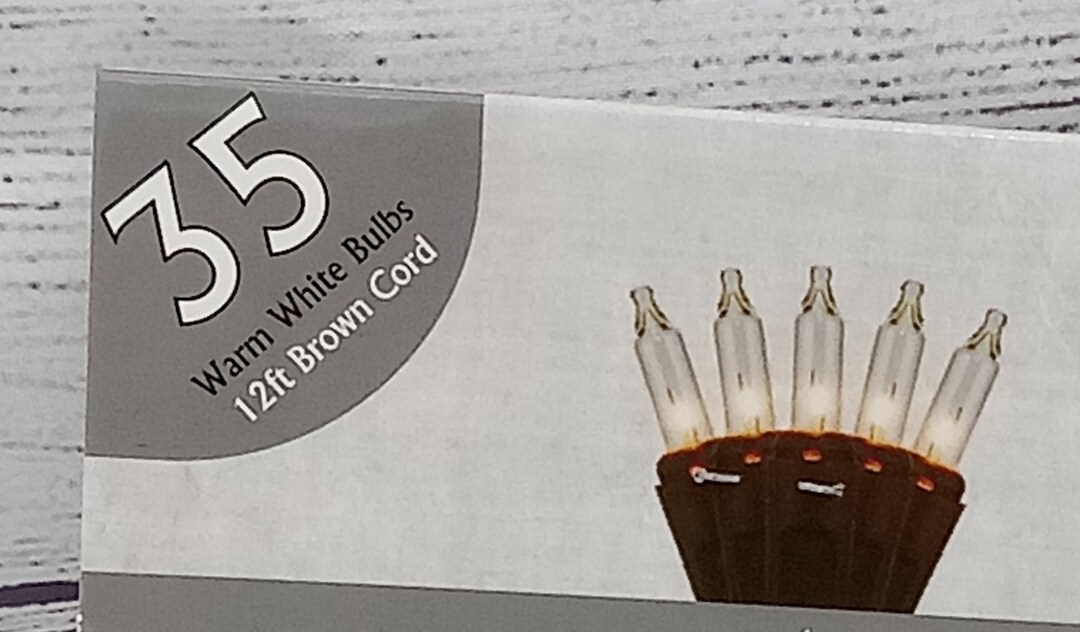 35 Ct Brown Cord Wire Light Strand String Set, Warm White Standard ...