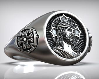 Jesus Christ Porcelain Statue Con La Corona Dell'oro Delle Spine 3D Si