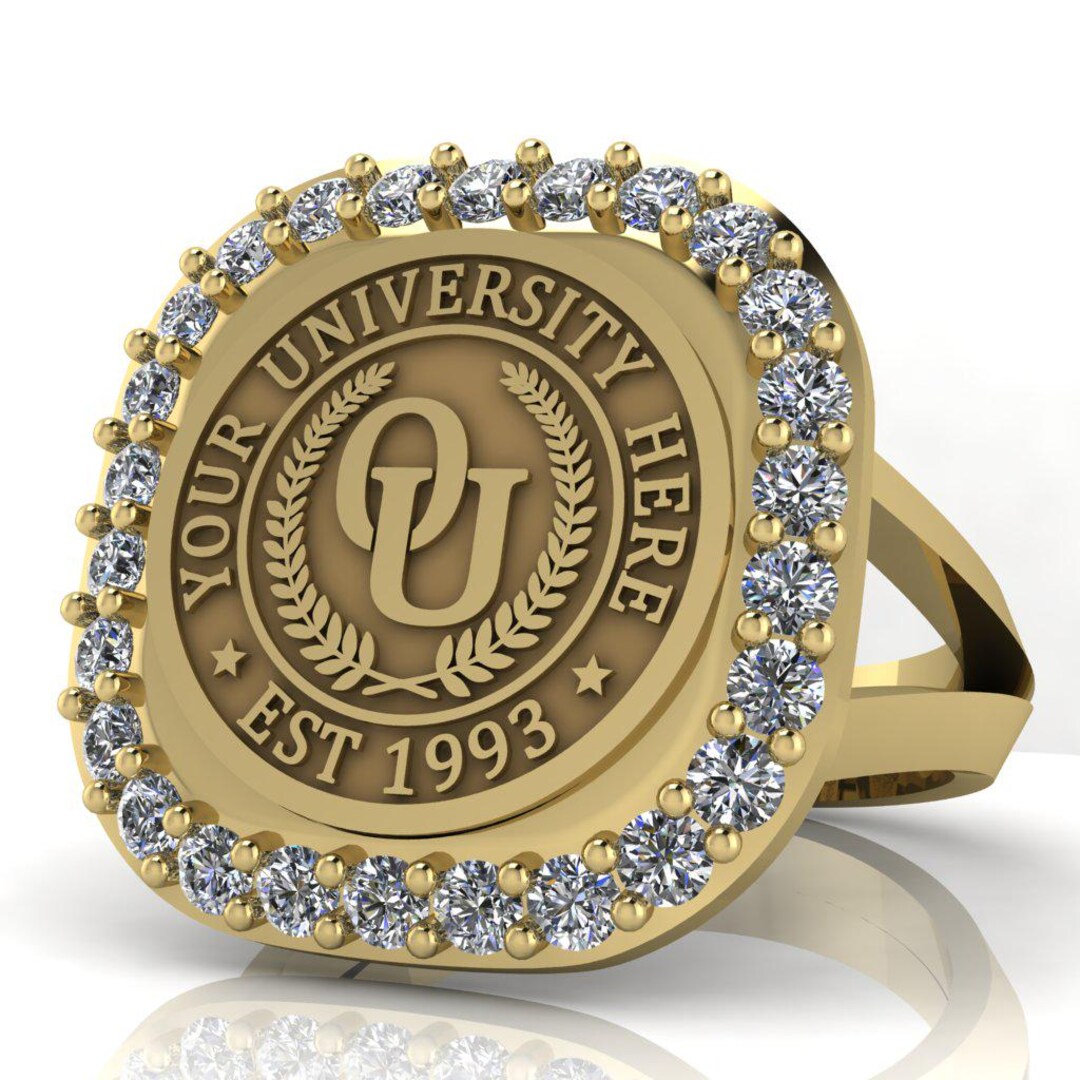 Personalized Women University Ring - Custom College Crest Ring for ...