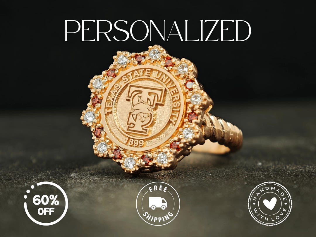 Women University Ring, Personalized College Class Ring, Custom ...