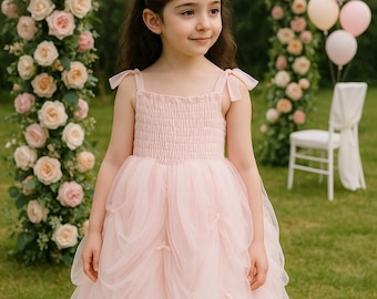 Pastel Tulle Baby Girl Dress – Princess Gown, Holiday Outfit