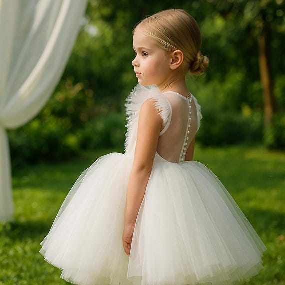 white tutu dress Milan Knit Baby Textured (Organic Cotton), 6-12M The pretty tiered tulle skirt adds a playful Five(5) Layer Pull On White