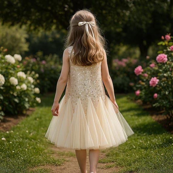 Ivory Flower Girl Dress, Sequin Princess Ball Gown for Toddler or Infant, Girls Tulle Party Dress, First Birthday Outfit, Wedding Photoshoot Ivory Flower Girl Dress, Sequin Princess Ball Gown for Toddler or Infant, Girls Tulle Party Dress, First Birthday Outfit, Wedding Photoshoot